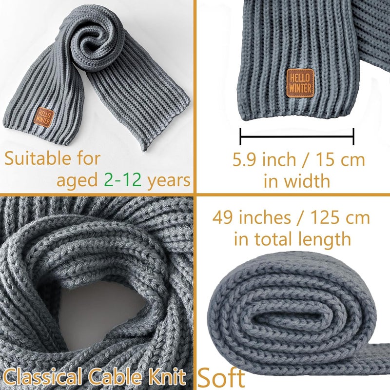 Hello Winter Kids Scarf Winter Neck Warmer Toddler Neck Scarf Girls Thick Scarves Boys Warm Neck Warp 2-12 Years - Image 2
